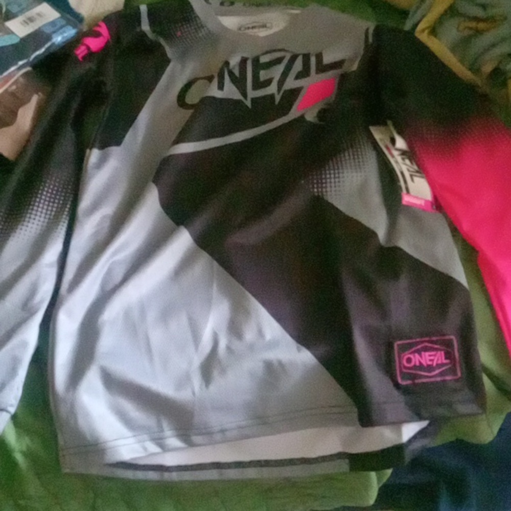 O'Neal Womans youth large grey and pink MX jersey new with tags